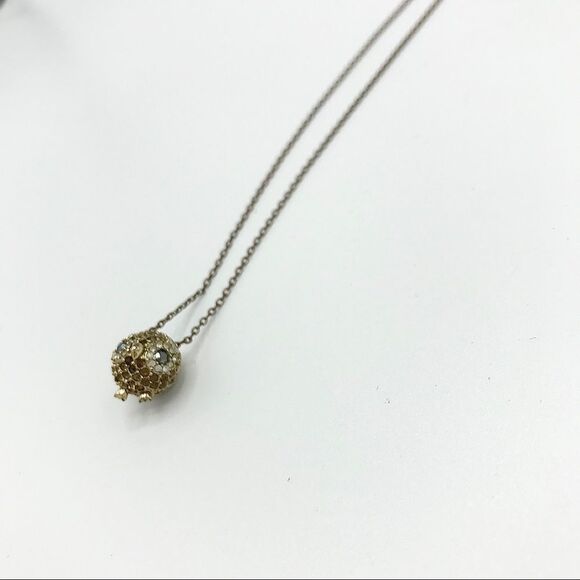 Fossil Necklace Rhinestone Mini Owl Slide Charm Brass - Picture 6 of 11